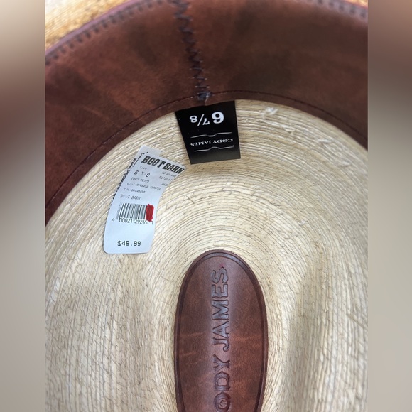 Cody James Natural Palm Leaf Ponderosa straw cowboy hat - Picture 2 of 7